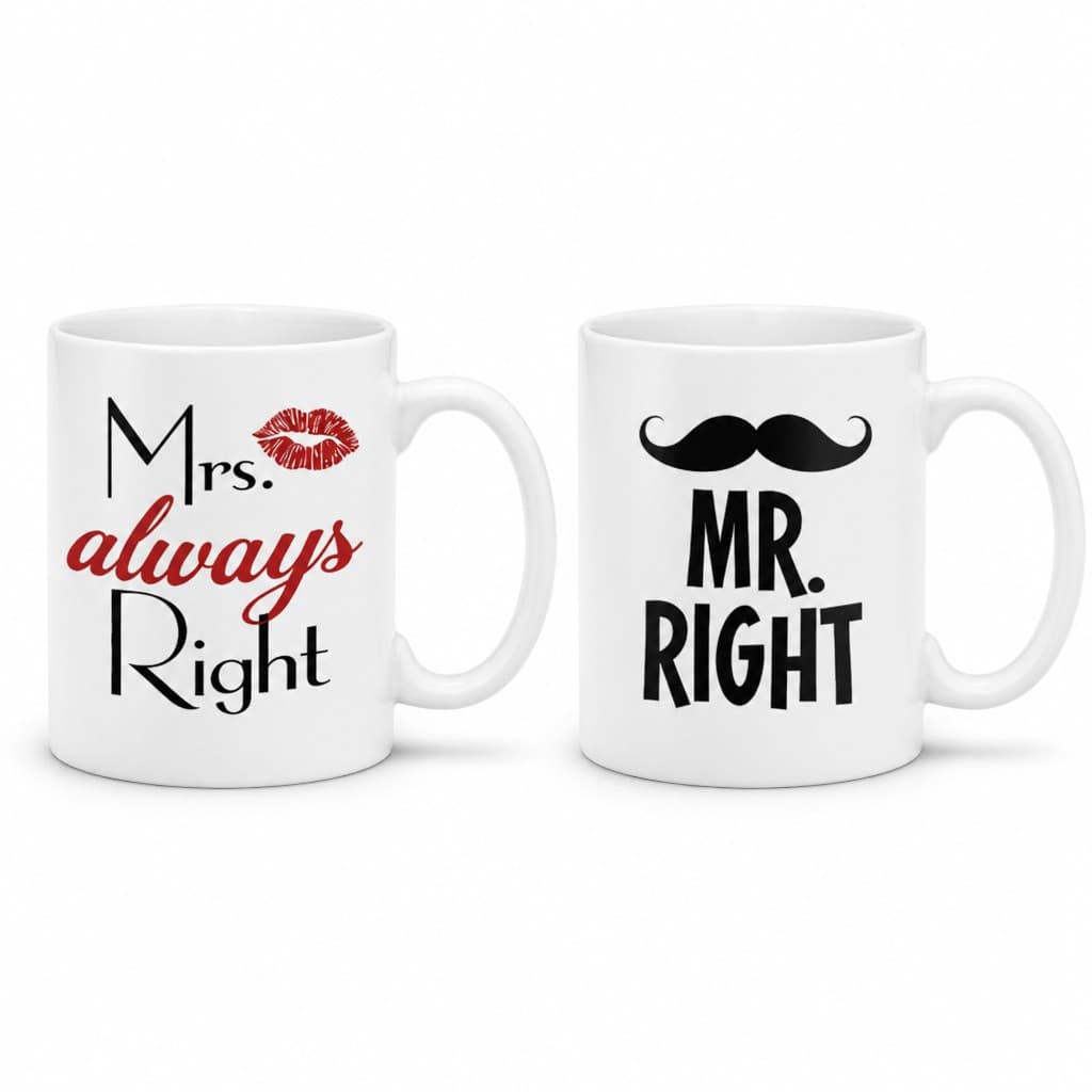 Kubki dla par Mr Mrs Right